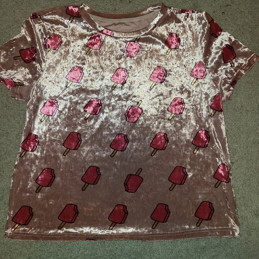 Velvet popsicle crop top